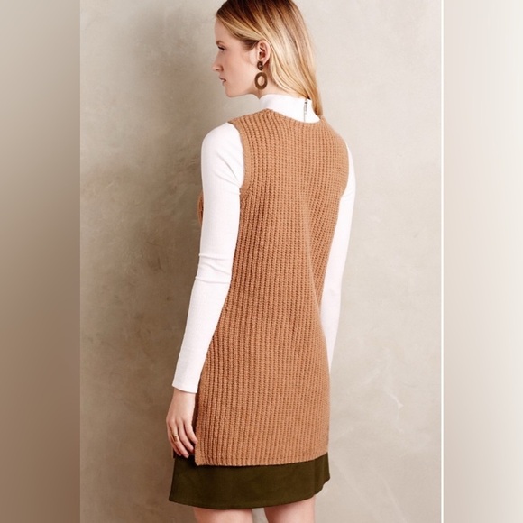 Anthropologie Moth Vneck Sleeveless Wool Blend Sweater - Picture 5 of 11